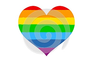 Rainbown heart on white background