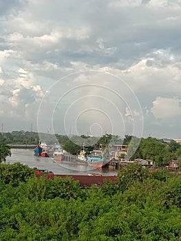 Rainbows on a boat photo