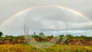 Rainbows decorate the Manokwari sky after the rain