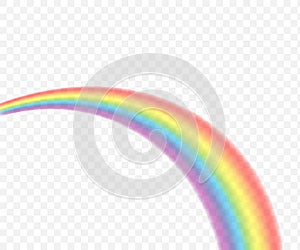Rainbows in different shape realistic set on transparent. Vector stock illustration