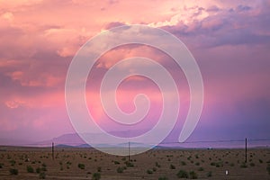 Rainbows in the gobi desert in xinjiang