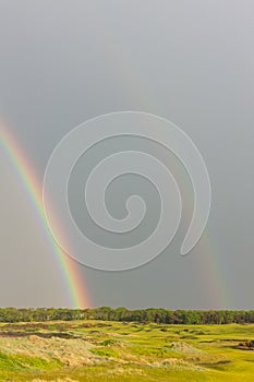 rainbows over the golf course, St Andrews, Fife, Scotland