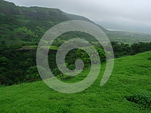 Rainclouds over landscape