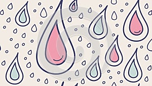 Raindrop Doodle Pattern Line Art Vector, vector design Generative AI