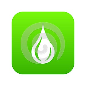 Raindrop icon green vector