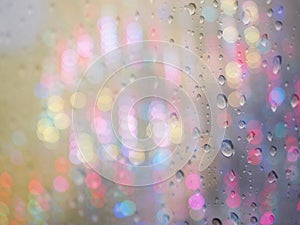 Raindrop patterns on window