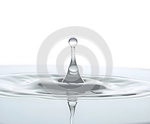 Raindrop Splash Isolated on White Background