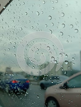 raindrop on the window car