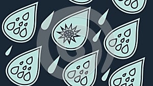 Raindrops on Abstract Patterns, Weather Elements, Geometric Design vector design Generative AI