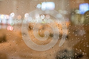 Raindrops on a airport windo