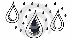 Raindrops Falling Abstract Weather Pattern Droplets, vector design Generative AI