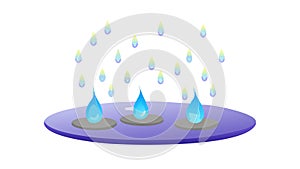 Raindrops Falling From Clouds Weather Vector, vector design Generative AI