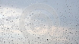 Raindrops falling on the window