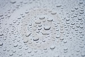 Raindrops on glass car for texture and background