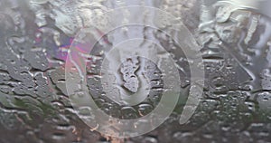 raindrops on glass close up
