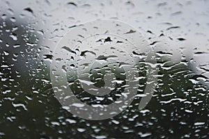 Raindrops on glass window