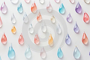 Raindrops keep falling on my head,.Colored raindrops of blue and red