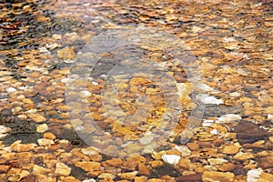Raindrops on a lake orange color background