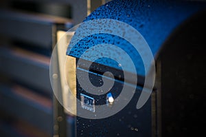 Raindrops on mailbox