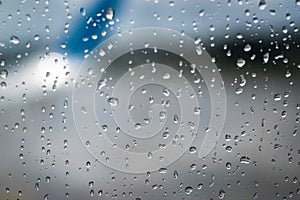 Raindrops in the plane`s window, about to take off