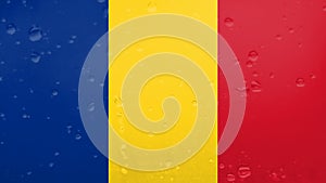 Raindrops On Romania Flag, Background