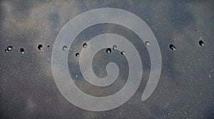 Raindrops with starry sky in the background