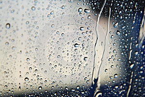 Raindrops Water Drops Texture Backgrund Window Glass Selective Focus