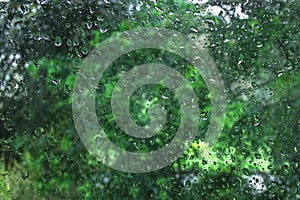 Raindrops on window photo