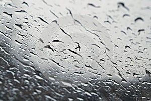 Raindrops on the window close up. rain drops on the glass macro. water drops falling down on window. rainy day