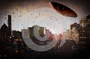 Raindrops on window glass