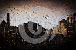 Raindrops on window glass