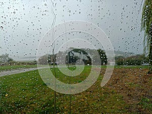 Raindrops on window