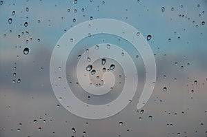 Raindrops on the window macro