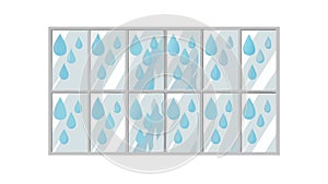 Raindrops on Windowpane Abstract Background, vector design Generative AI