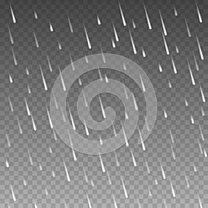 Pioggia progetto modello sul trasparente hashtag. la pioggia effetto vettore modello 