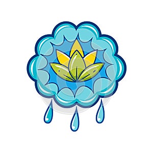 Rainflower Bold Outline Illustration