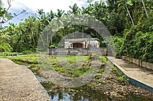Rainforest and abandoned bath house photo