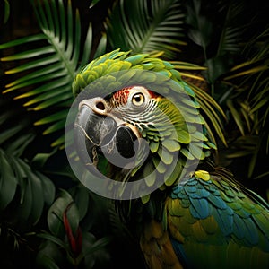 Rainforest, Parrot closeup macro