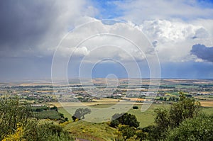 Raining above fertile valley