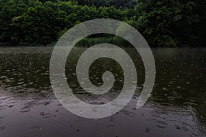 Raining above the lake