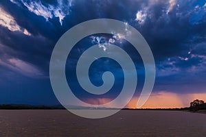 Raining across the lake.