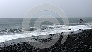 Raining at the black beach