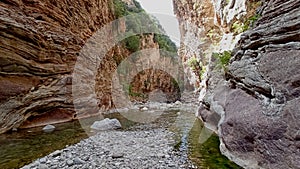 The Always raining canyon Panta Vrehei with waterfalls in Karpenissi Greece