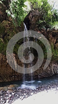 The Always raining canyon Panta Vrehei with waterfalls in Karpenissi Greece