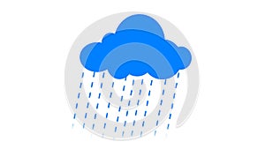 Raining Cloud in Blue color ideal for animated gif or background icon