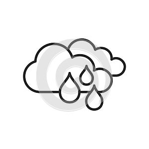 Raining Day Outline Flat Icon on White photo