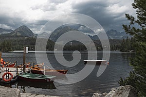 Raining day over the lake in National Park, Slovakia