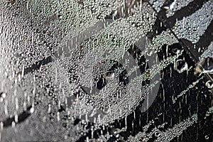 Raining drops on the mirror