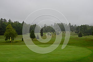 Raining on the golf course