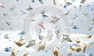 It is raining money . Mixed media